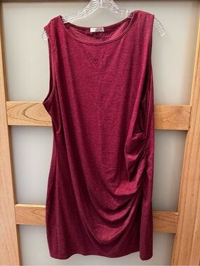 Sleeveless Draped Dress in Fuscia
